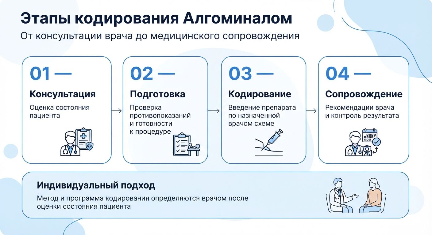 Кодирование препаратом «Алгоминал» в Гомеле инфографика
